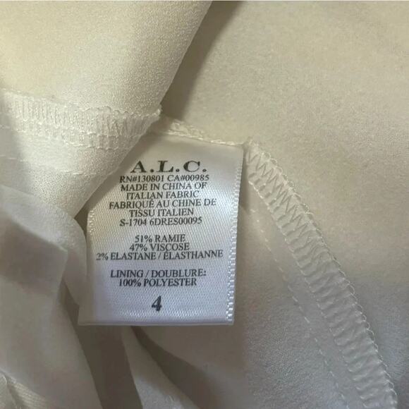 A.L.C. Evan White One Shoulder Ruffle Mini Dress - Size 4 Bridal/Grad - Picture 8 of 8